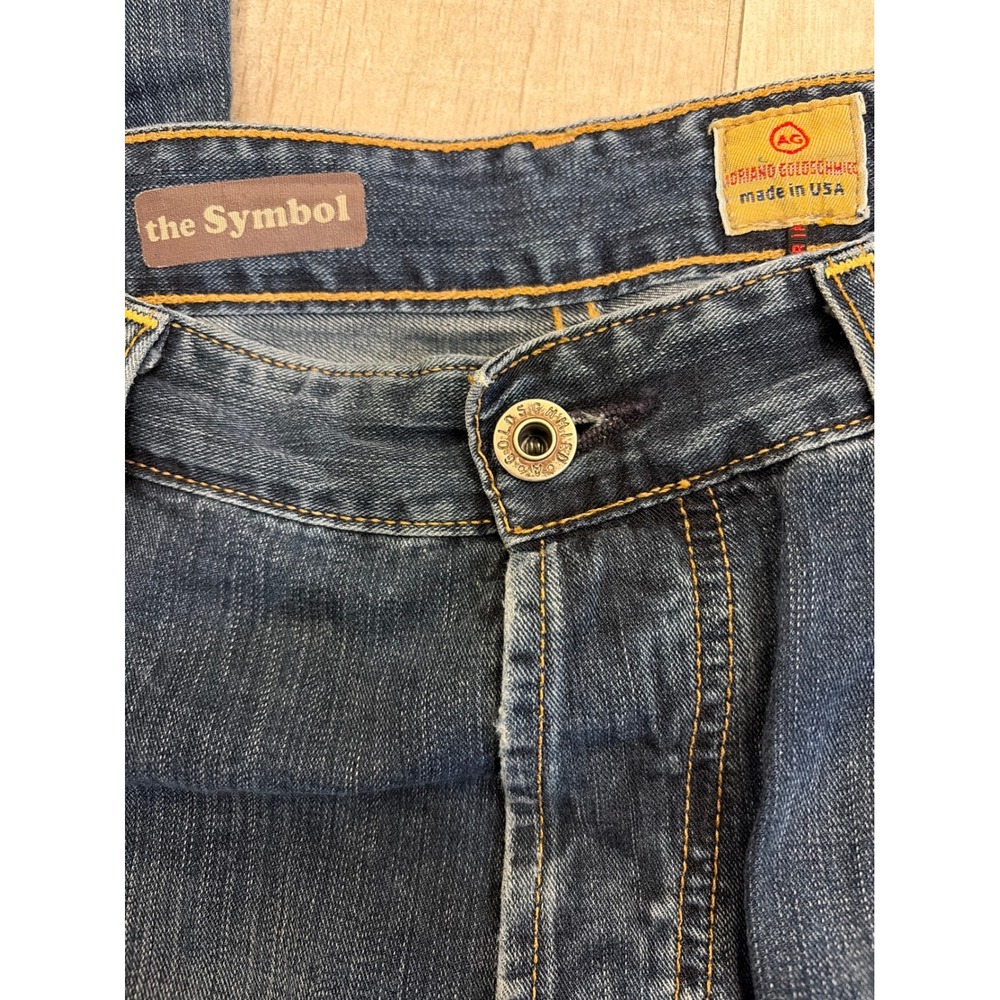 AG Adriano Goldschmied The Symbol Jeans Mens 33x32 Blue Straight Leg Made in USA